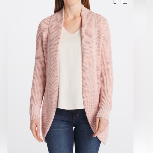 Market & Spruce Sweaters - Market & Spruce Tabatha Waffle Knit Cotton Blend Cocoon Cardigan